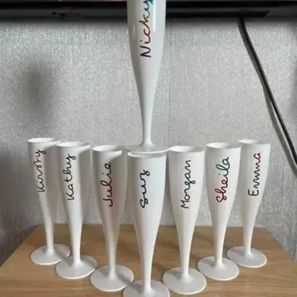 Plastic White Champagne Flute