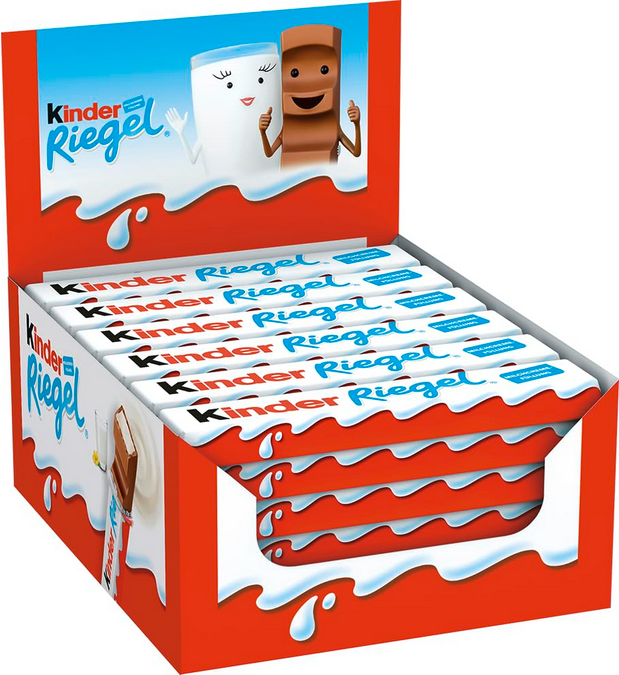 Kinder Riegel - 36 Einzelriegel, einzeln verpackte Schokoriegel, zartschmelzende Vollmilchschokolade mit Milchcremefüllung, ohne Farb- und Konservierungsstoffe, 760g ( 36 x 21g)