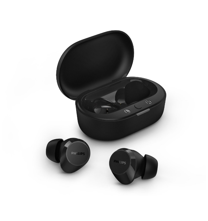 PHILIPS TAT1209BK True Wireless In Ear Bluetooth Headphones - Kleine oordopjes, Geweldige kwaliteit, Natuurlijk geluid met dynamische bass, Duidelijke gesprekken en Kleine oplaadhoes - Zwart