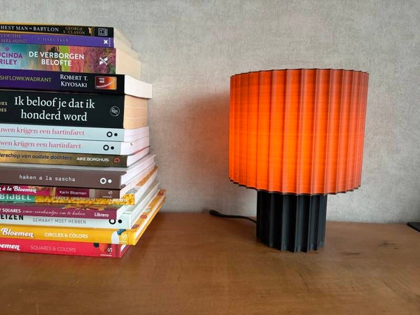 Ribbel lamp Bruin- Zwart