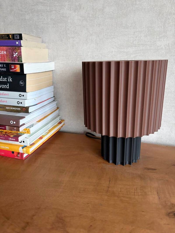 Ribbel lamp bruin
