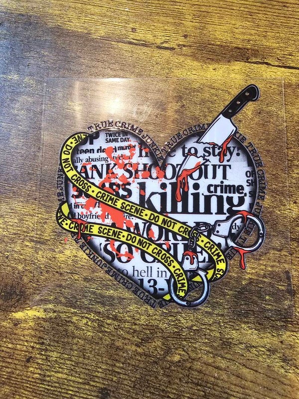 Crime scene heart decal