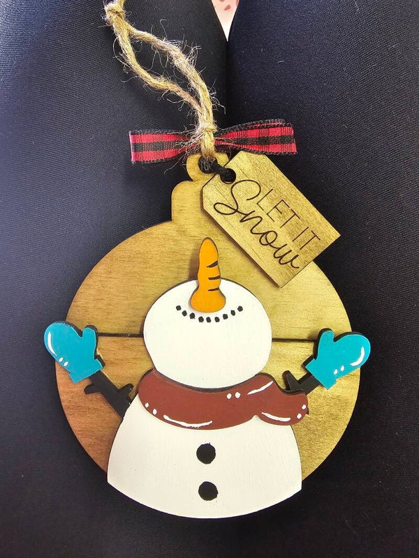 Snowman gift card holder ornament