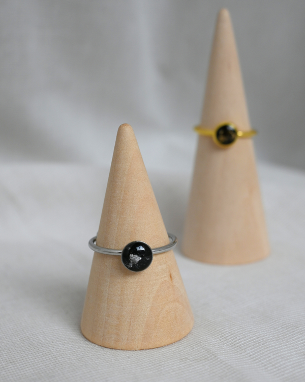 Estrella || Onyx Smal Bladgoud Zilver