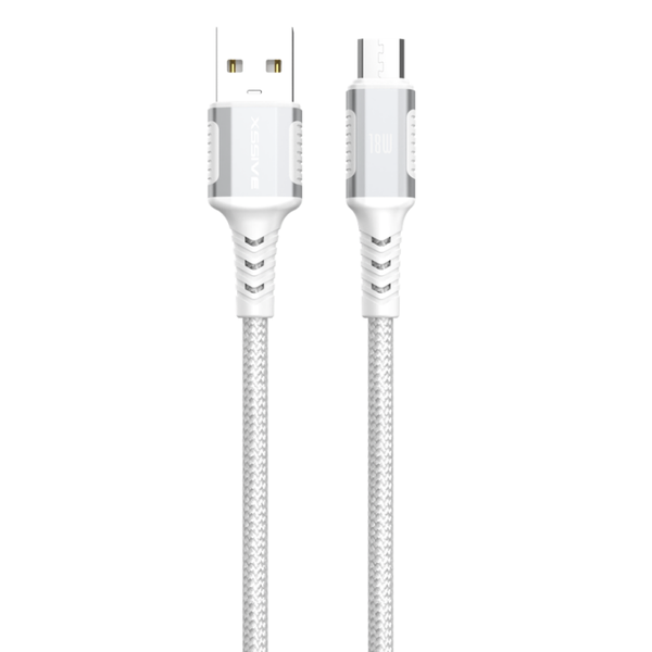 Xssive Braided USB-A to Micro Cable (white) 1 meter