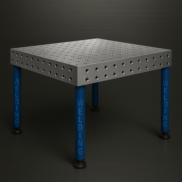 Table de soudage 1200 x 1200 x 200mm avec 4 pieds de 550mm - acier S35J2+N Epaisseur plateau 25mm, système d28 [la pièce]