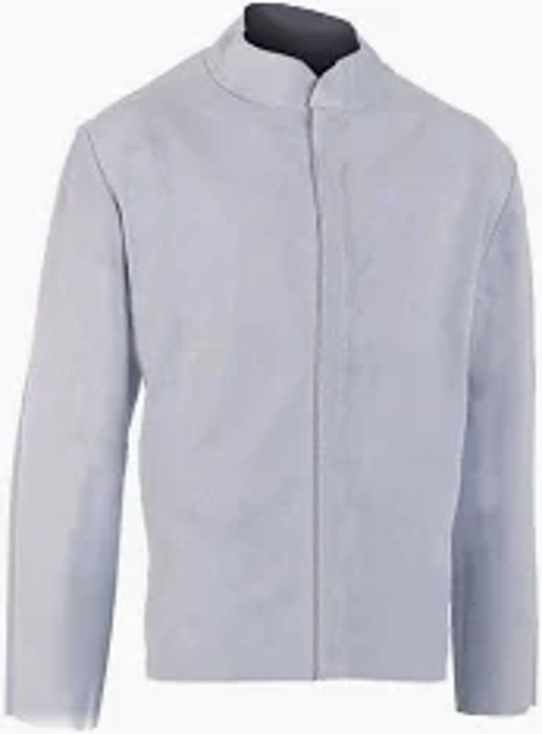 Veste soudeur cuir gris/velcro + pression