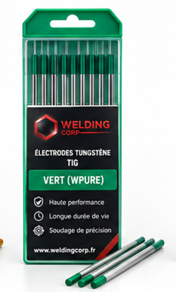 Électrodes Tungstène pour soudage TIG  VERT (WPURE)