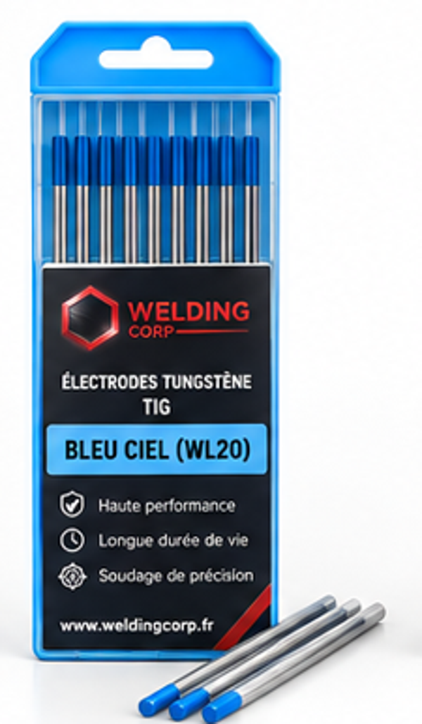 Électrodes Tungstène pour soudage TIG BLEU CIEL (WL20)