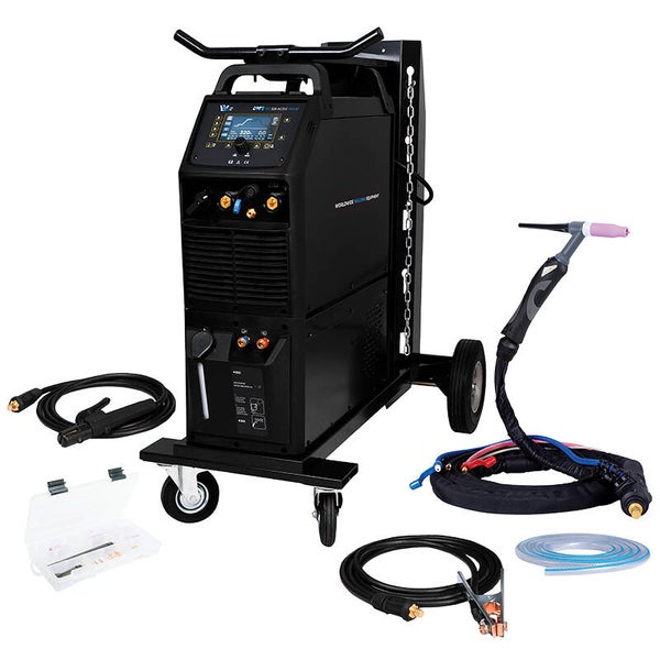 Poste à souder PROTIG 328 AC/DC - TIG pulsé AC/DC, MMA 320A à 60 % avec refroidisseur intégré, torche TIG18 4m, Kit Pince de masse 3m et chariot 4 roues - alimentation 380V triphasé [la pièce]