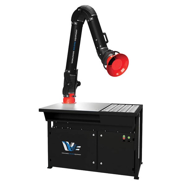Table de soudage avec filtration de fumées - système d'extraction, débit 1000 m³/h, bras d'aspiration 2m, alimentation 380v [la pièce]