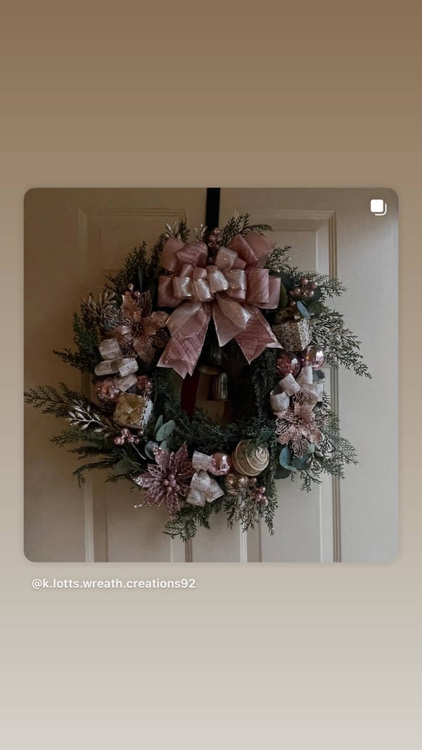 Rose Gold & Champagne Winter Elegance Christmas Wreath