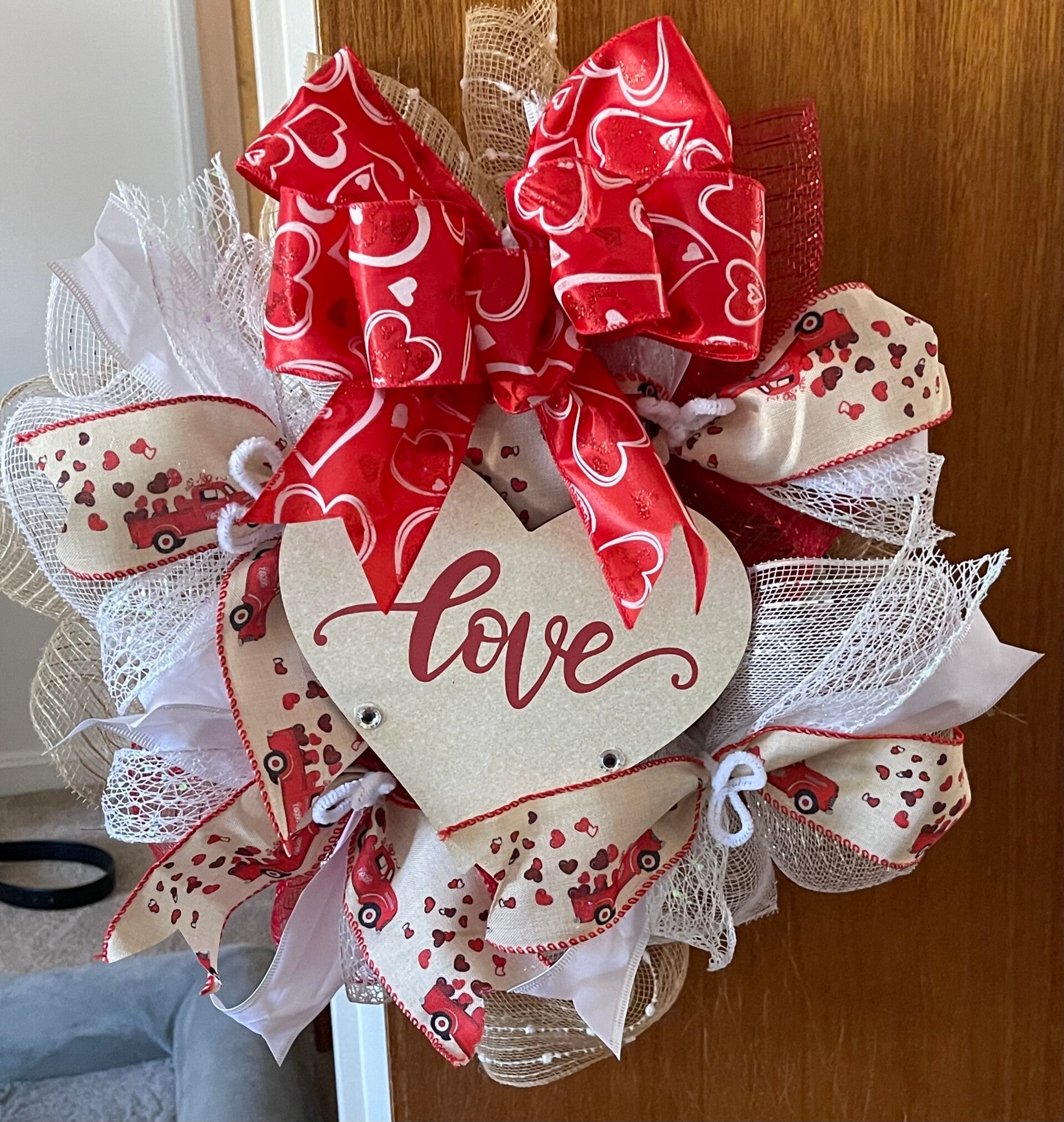 ❤️ Love Mini Valentine’s Day Deco Mesh Wreath (10”)