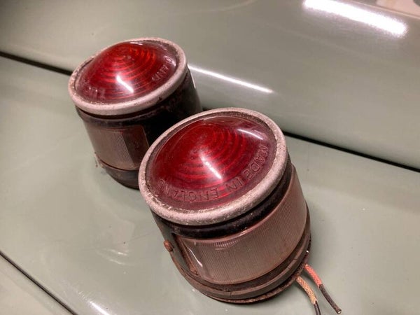 274304 - Pair Lucas Pork Pie stop-tail lights 1955-1958 used