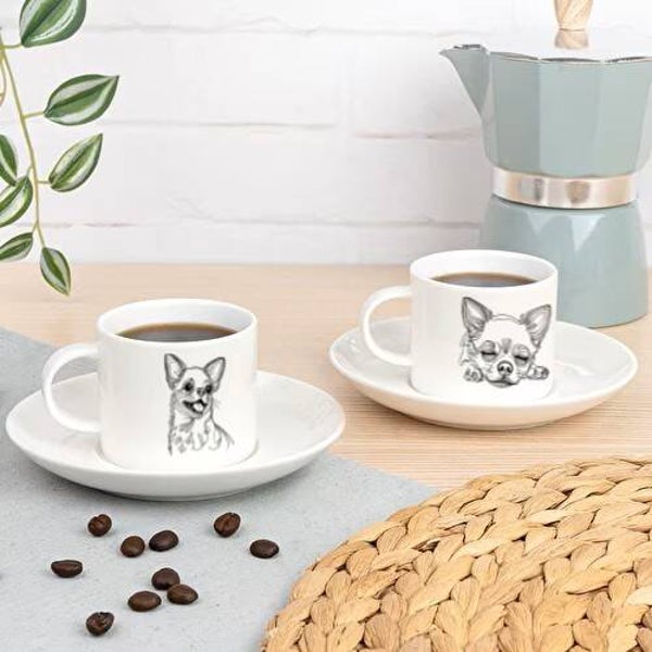 Set espresso koffiekopje en schotel Chihuahua