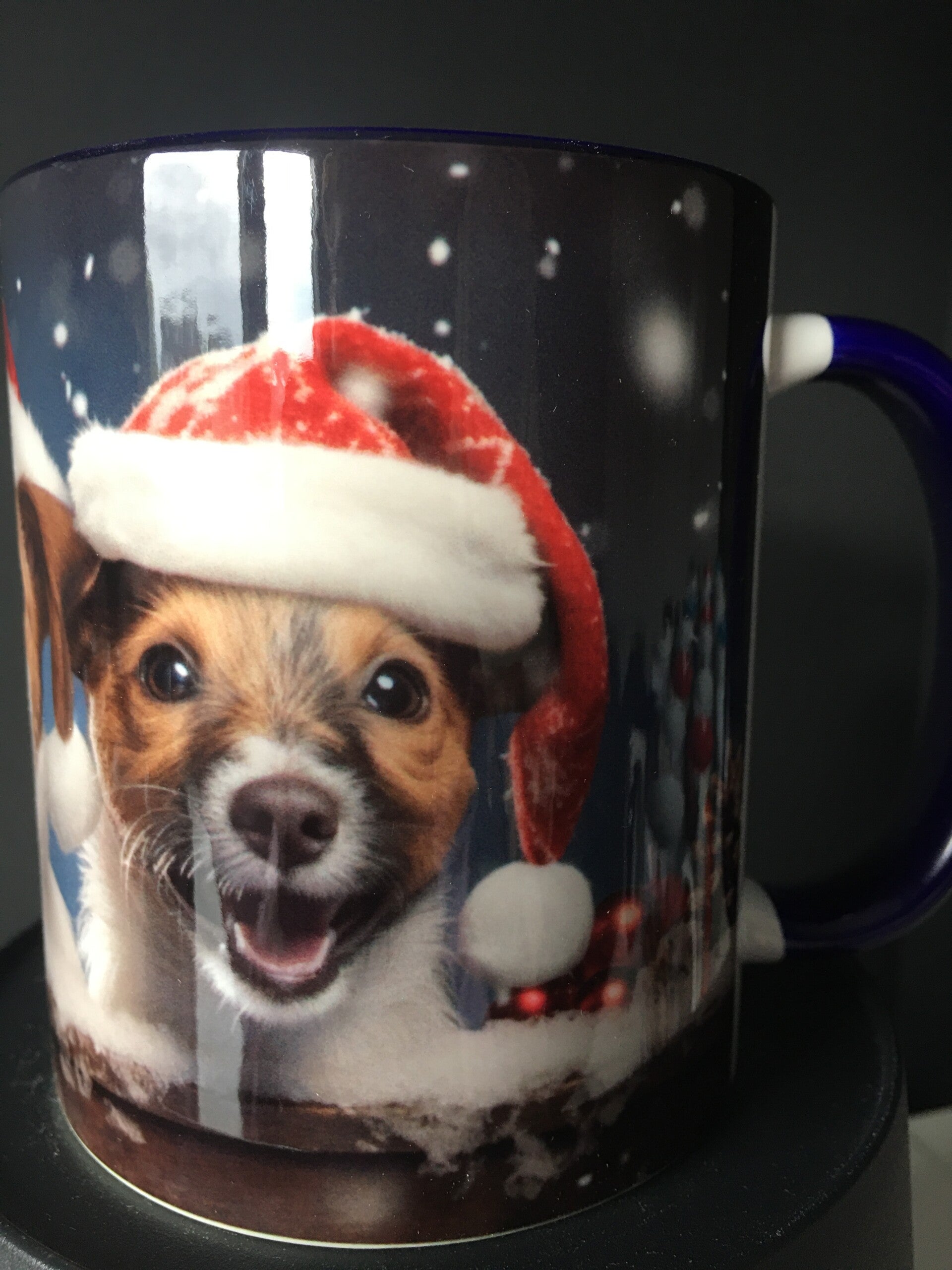 Mok Jack Russels met kerstmuts