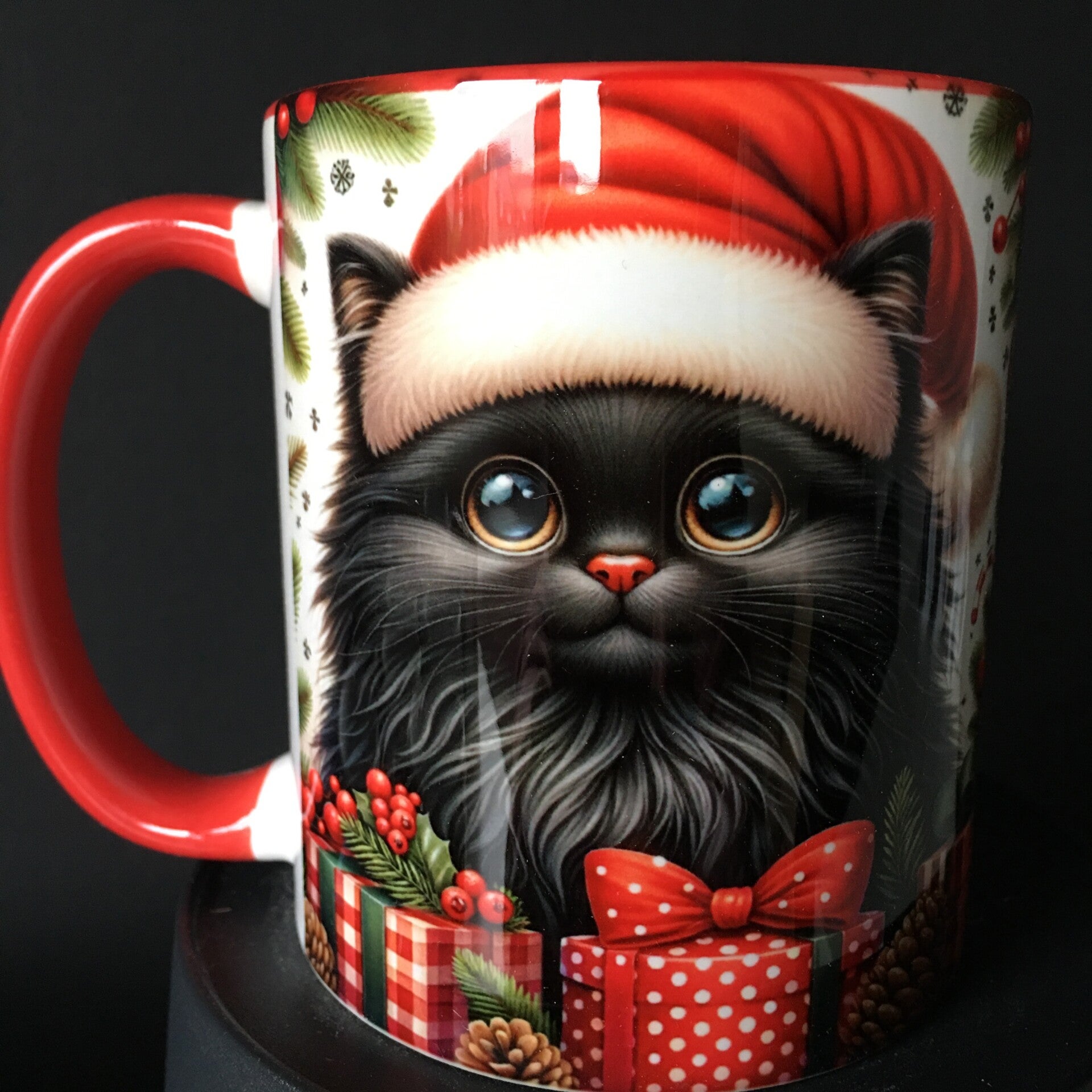 Mok zwartje met kerstmuts