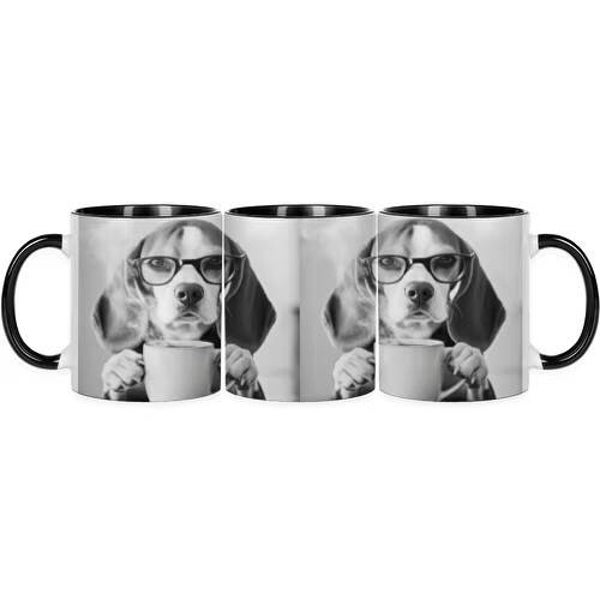 Keramische mok Beagle met bril