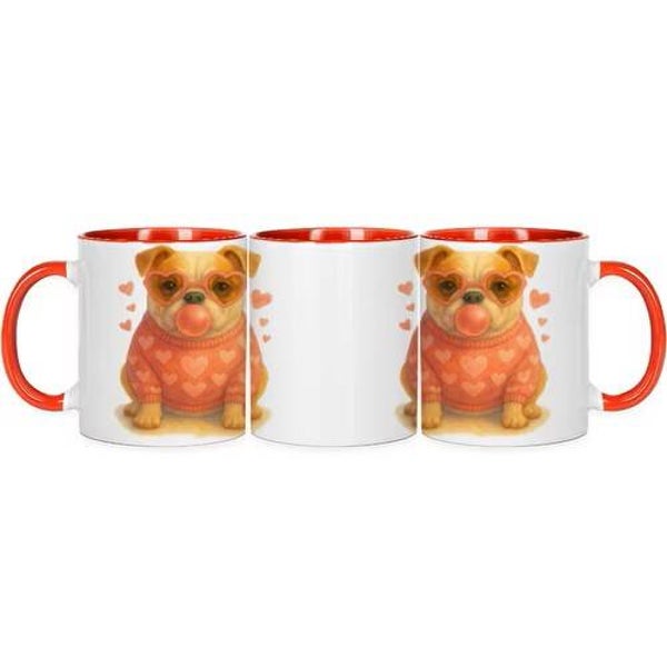 Keramische mok rood Engelse Bulldog