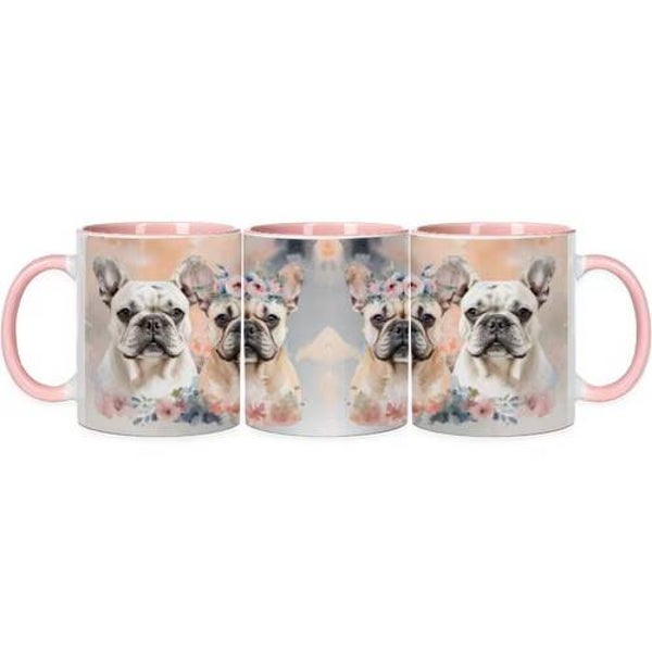 Keramische mok roze Franse Bulldog