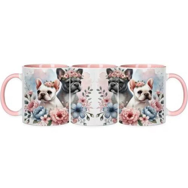 Keramische mok roze Franse Bulldog