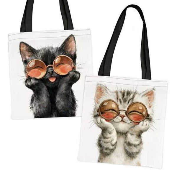 Tote bag katjes met zonnebril