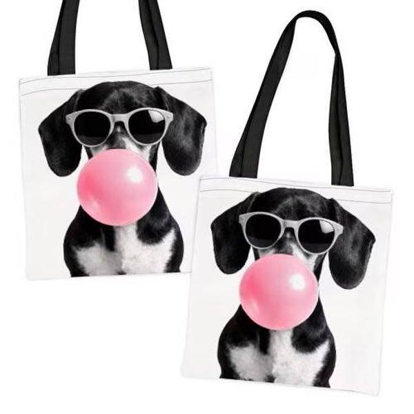 Tote bag Teckel met kauwgom