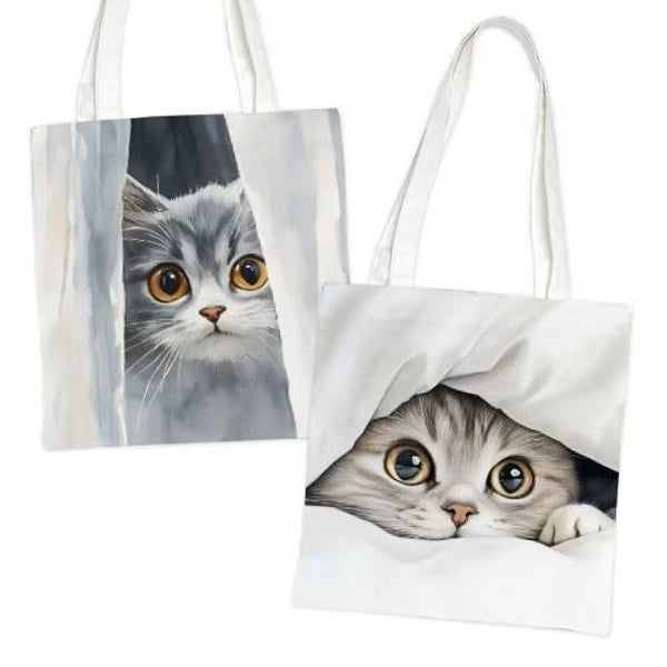 Tote bag katje komt piepen
