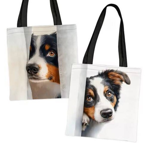 Tote bag hondje komt piepen