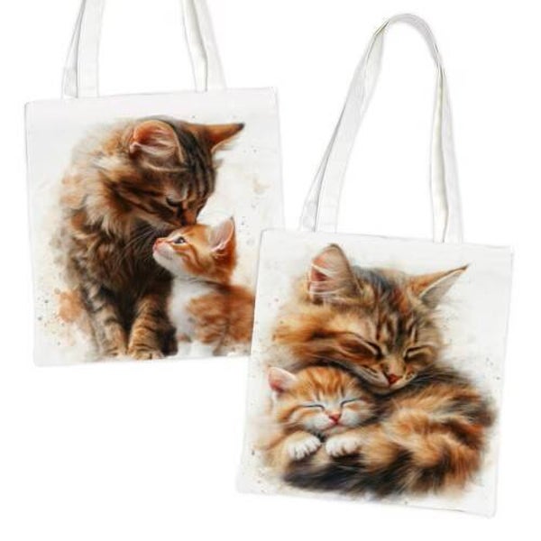 Tote bag mama poes met kitten