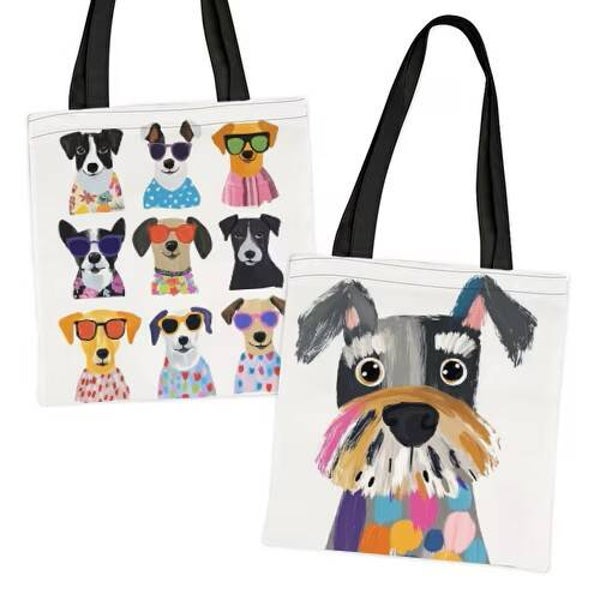 Tote bag portrait hondjes