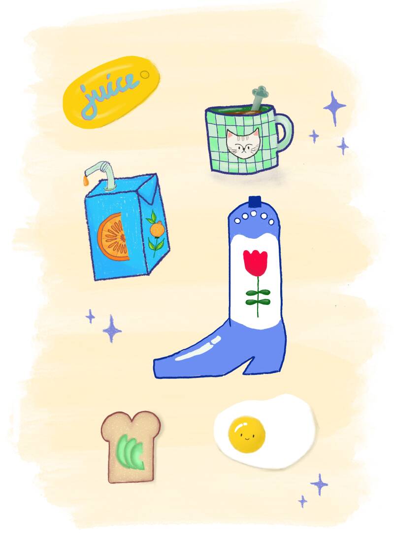 Digitale tekening. Cute sticker illustratie. Ipad schets. Procreate illustraties.