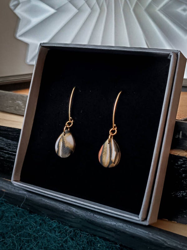 MOKUME small teardrop dangles