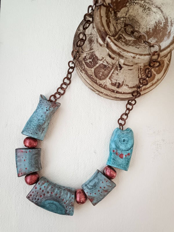 Grunge fish necklace