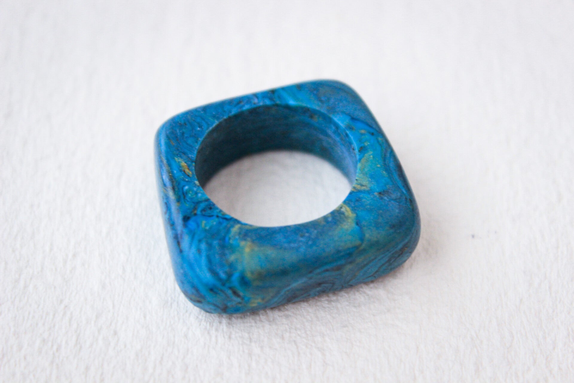 Squared turquoise ring