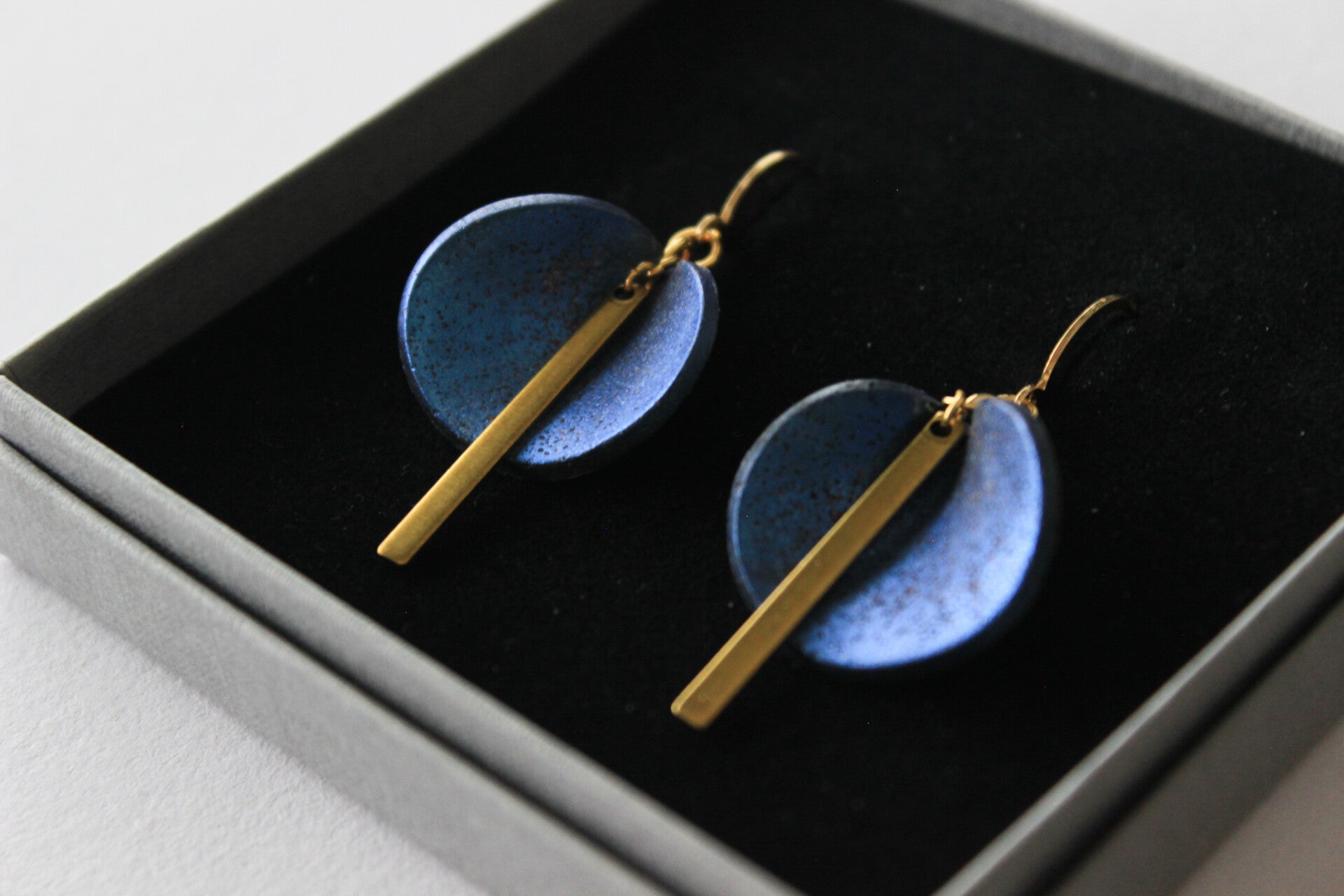 Midnight petal earrings