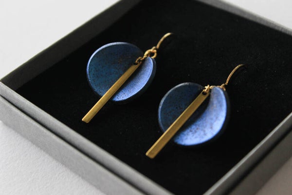 Midnight petal earrings