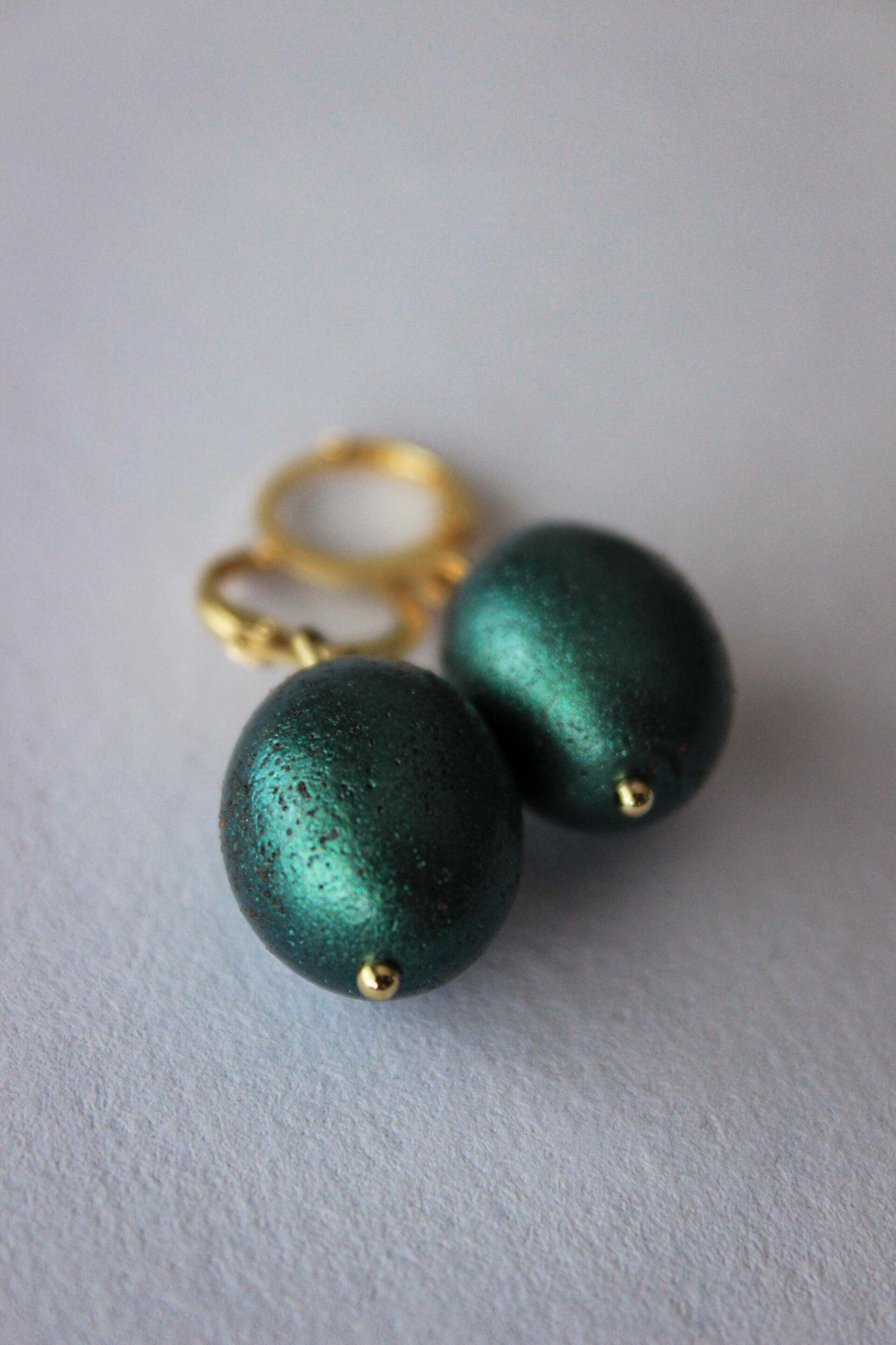 Small weathered bead earrings
