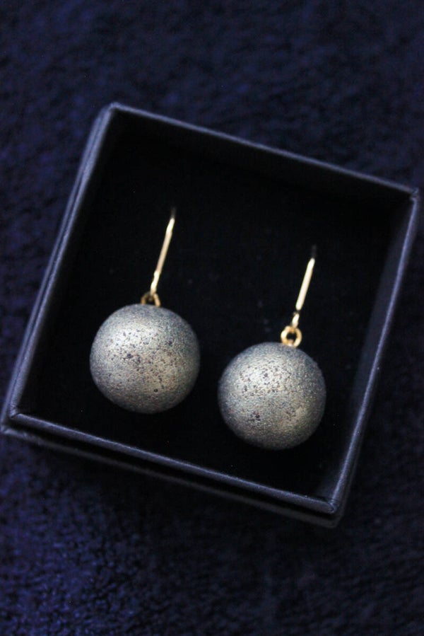 Antiqued golden bead earrings