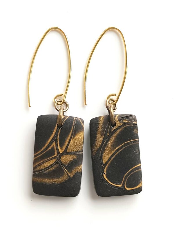 MOKUME small rectangular earrings