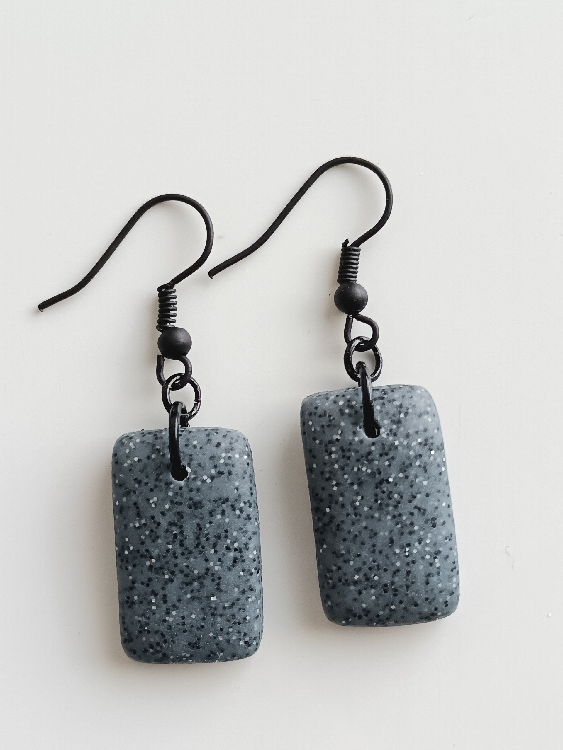 Granite grey rectangular dangles