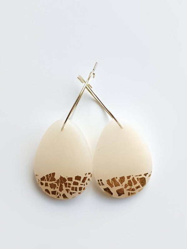 Razzle Dazzle large teardrop earrings — translucent