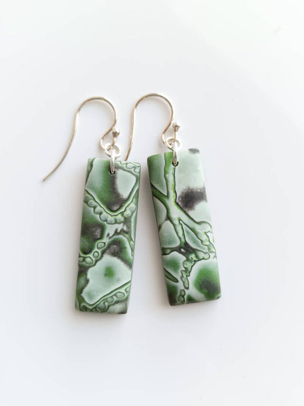 MOKUME small rectangular earrings