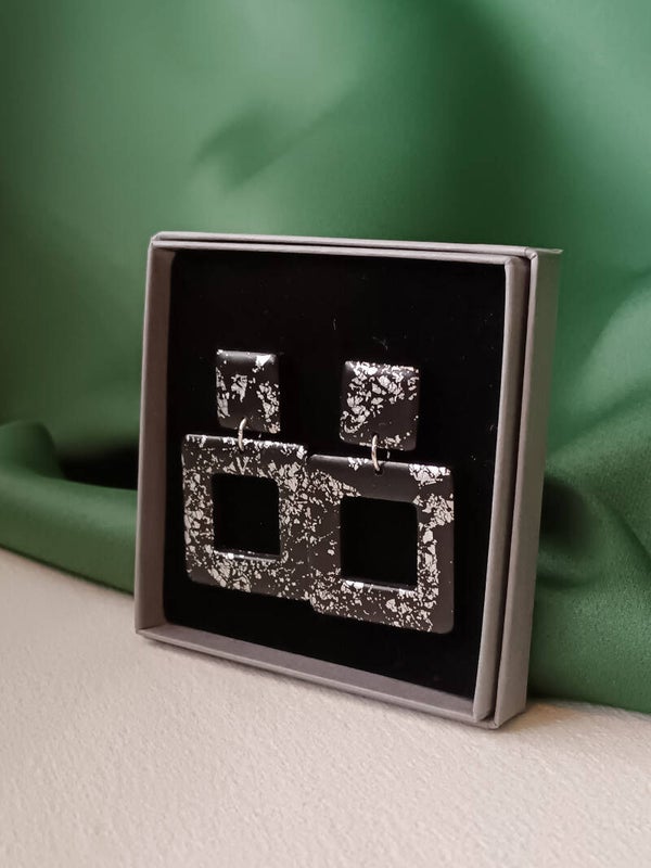 Razzle Dazzle Square block earrings