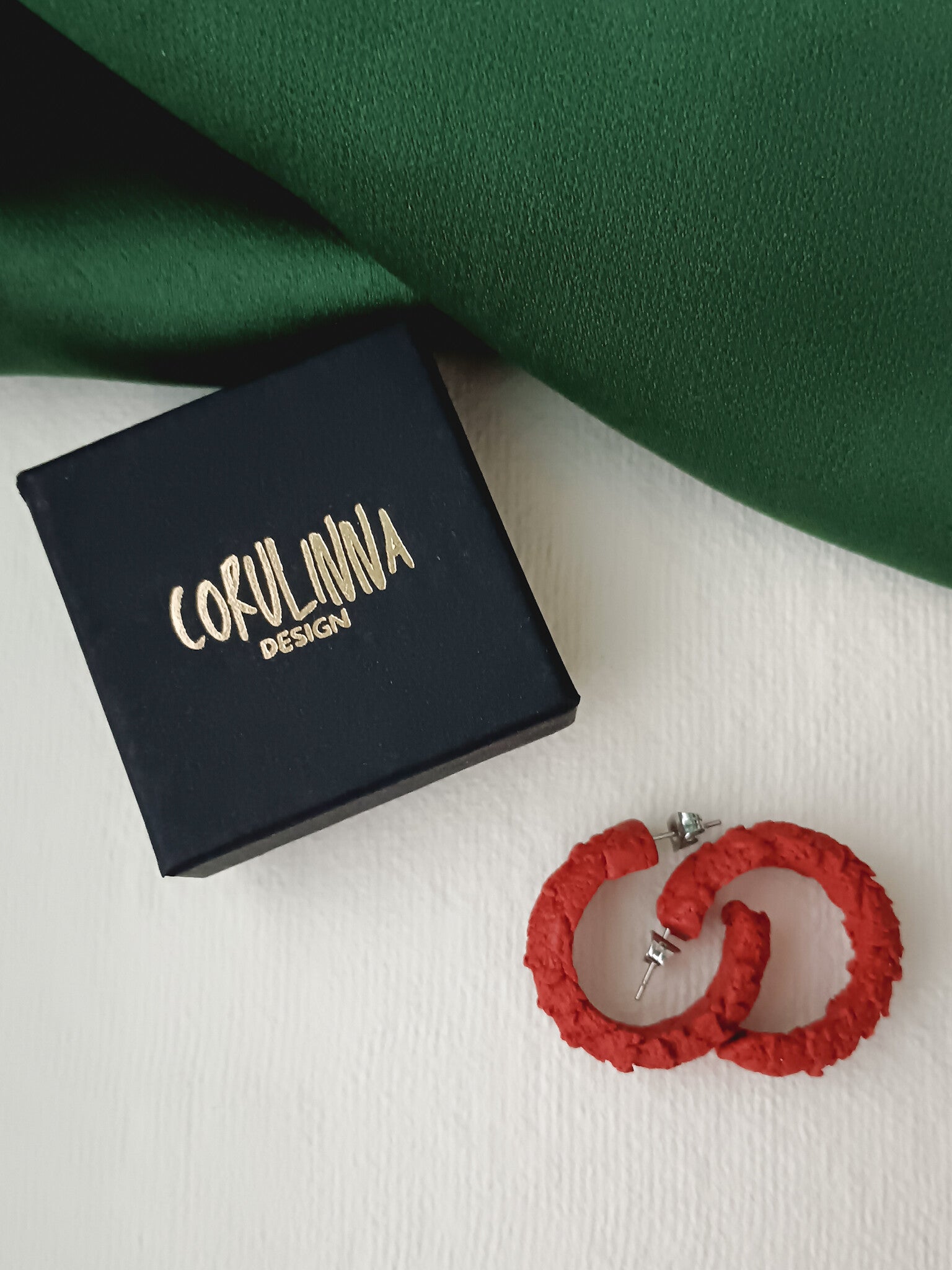 Small rustic hoops — terracotta