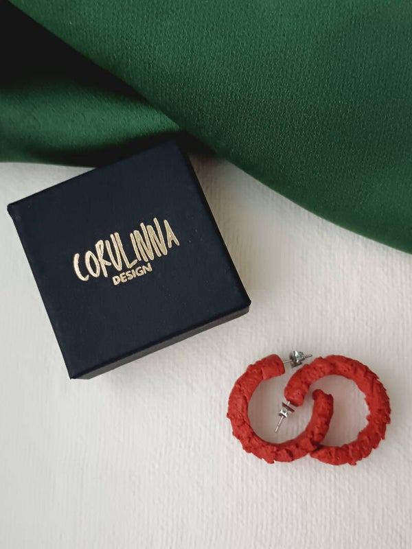 Small rustic hoops — terracotta