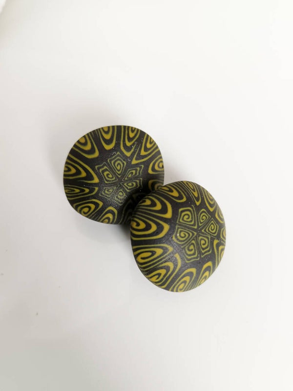 Kaleidoscopic puff earrings