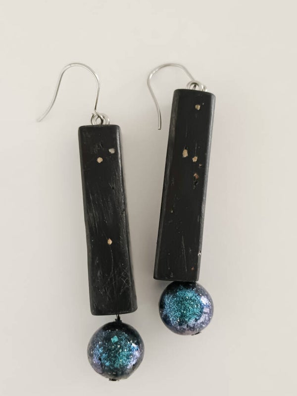 Grunge glam statement earrings