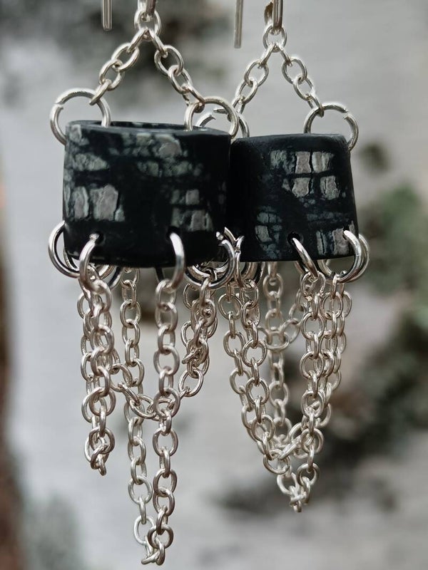 Tree bark earrings