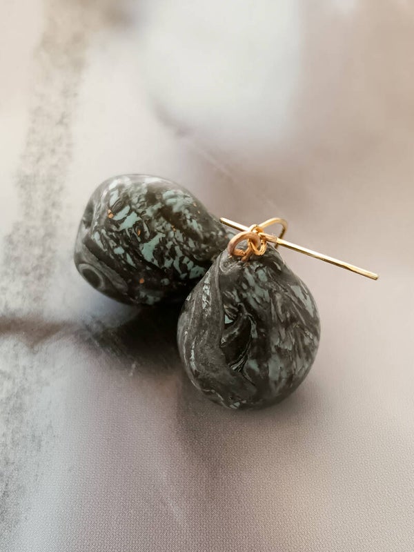 Pear shaped bead earrings